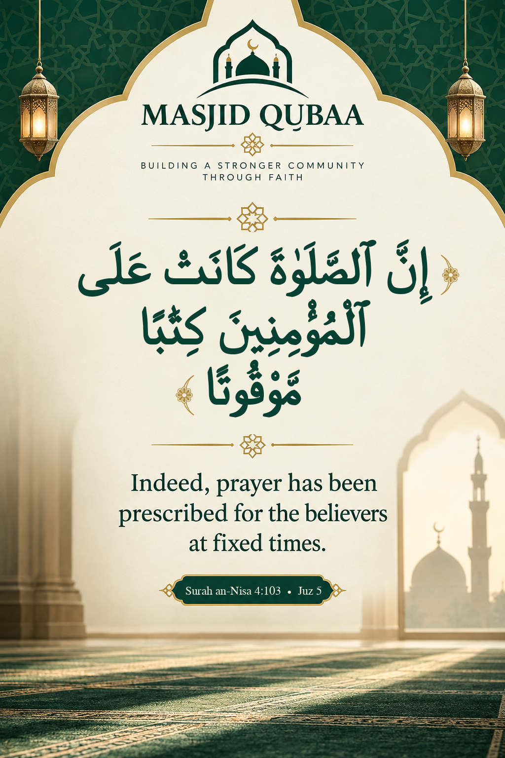 Prayer is prescribed for believers at fixed times